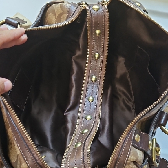 COACH EUC Y2K HERITAGE CARRIAGE  Brown Leatherware Satchel - Picture 8 of 16